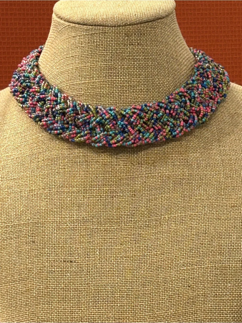 Beautiful glass beaded collar necklace